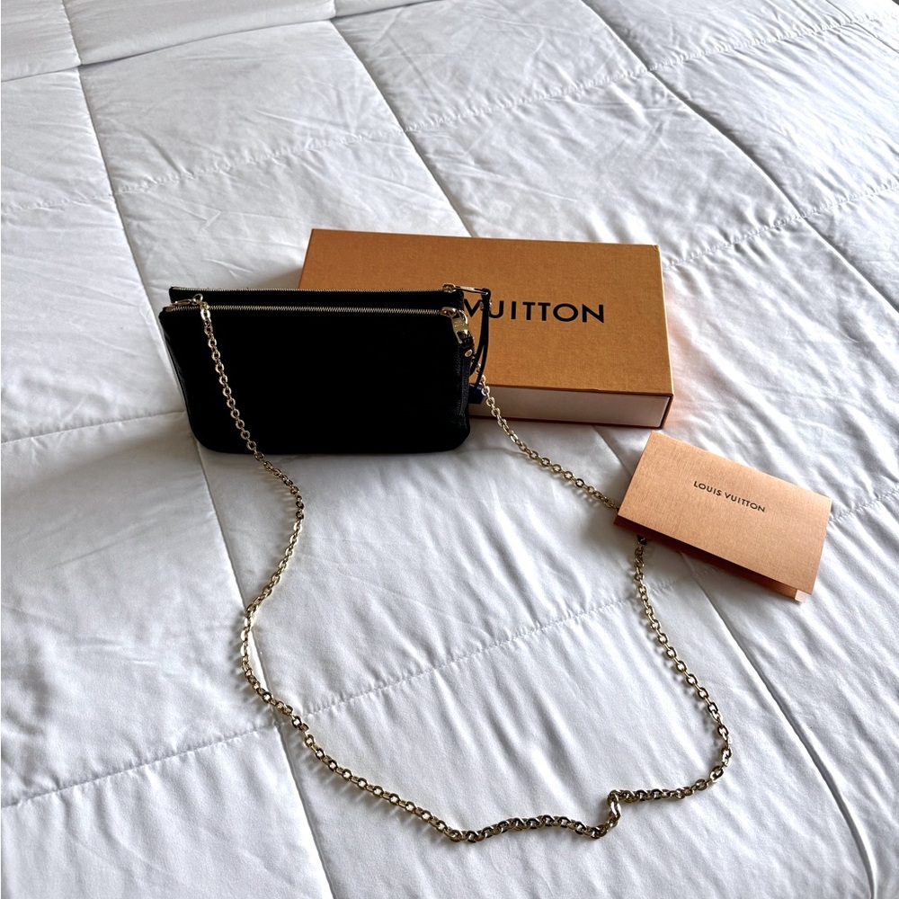 Louis Vuitton Black Double Zip Pochette